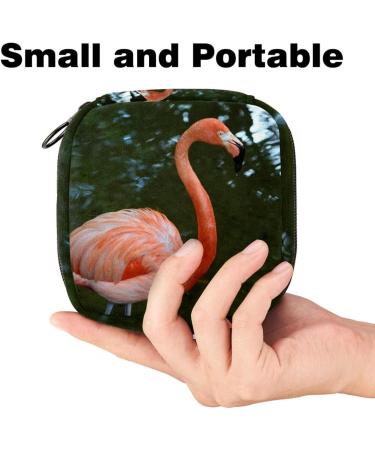 Flamingo on River Women's Menstrual Bag - Portable Zipper Storage for Teens & Adults - Buy Online on GoSupps.com