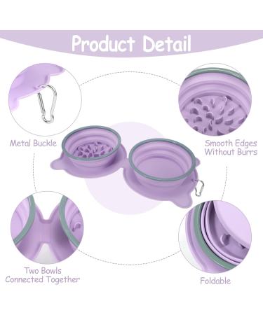 Buy 2-in-1 Foldable Silicone Dog Bowl - Slow Feeding Water & Travel Bowl for Dogs & Cats - Fressnapf - Purple - Buy Online on GoSupps.com