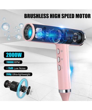 Slopehill Pink Hair Dryer - 2000W Brushless Engine Oxy Active Tech & LED Display | Lightweight 268g with Intelligent Diagnostics - Buy Online on GoSupps.com