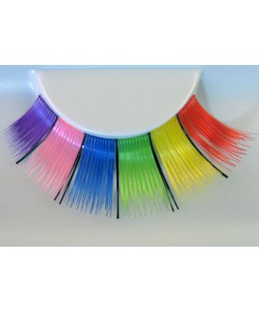 Eulenspiegel 000410 Multi-Colored Rainbow Artificial Eyelashes with 1 ml Special Glue - Perfect for Carnival & Theme Parties - Buy Online on GoSupps.com