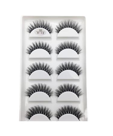 UAMOU 10/50 Boxes 5 Pairs 3D Mink False Eyelashes Hair Natural Cross Long Messy Makeup Fake Eye Lashes Extension Make Up Faux Cils Cheerfully (Color : 5Pairs H 13 Size : 100 Boxes 500Pairs)