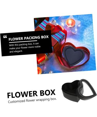 3 Pcs Heart Shaped Window Box Gift Boxes with Lids Christmas Paper Gift Boxes Clear Container with Lid Gift Arrangement Boxes Flower Packing Container Transparent Lid Flowers Skin 1 count (Pack of 1) Blackx3pcs - Buy Online on GoSupps.com