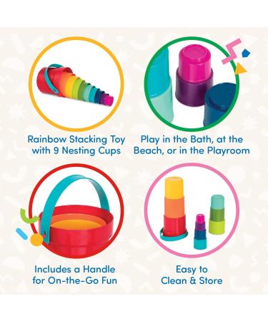 Batta 10 Buckets & Stacking Cups | Best Sand Bath & Water Toys for Toddlers 18 Months+ | Inspire Motor Skill Development - Buy Online on GoSupps.com