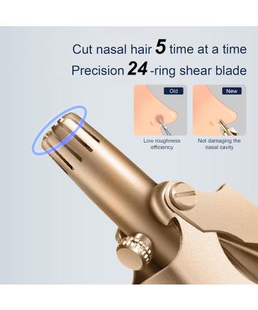 Gold Nose Hair Trimmer for Men - Waterproof Hypoallergenic Manual Nose Trimmer with 12 Double-Edged Blades | Smooth & Precise Trimming - Buy Online on GoSupps.com