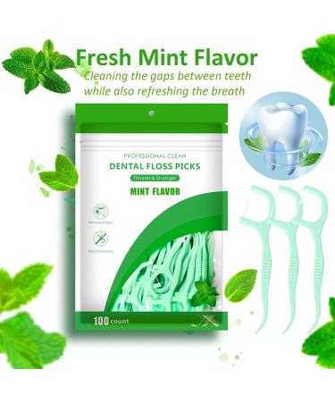 100 Dental Sticks - Disposable Tooth Cleaning Picks with Mint Flavor for Plaque & Food Residue Removal - International Shipping Available - Buy Online on GoSupps.com