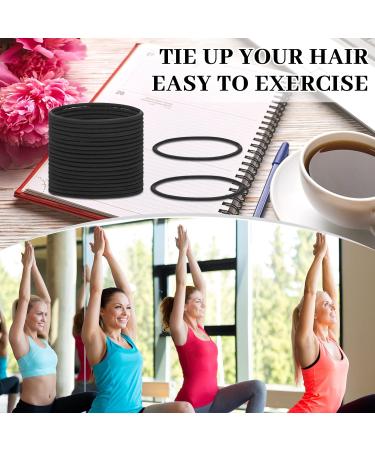 80 Count Extra Long Hair Ties for Thick & Curly Hair - No Metal Elastic Ponytail Holders for Women in Black - Hair Accessories - Buy Online on GoSupps.com