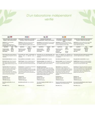 Turmeric Forte - 365 capsules - 4500mg per daily serving - with pill box - high dose - vegan - black pepper - lab tested - Buy Online on GoSupps.com