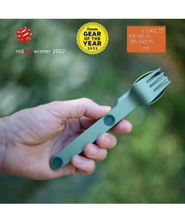 MAGWARE Magnetic Camping Utensils Set - Portable Metal Travel Flatware with Case | Camping Cutlery Set with Knife, Fork & Spoon | Reusable Utensils for Camping, Picnic, Office & Kid's Lunchbox - Green - Buy Online on GoSupps.com
