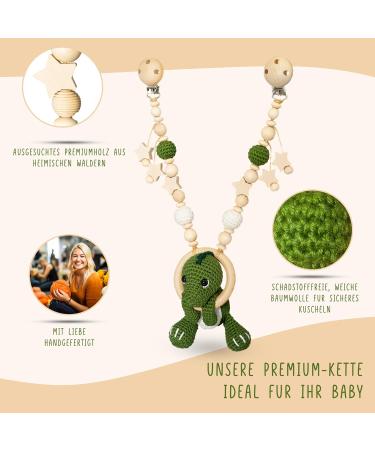 Ariaso Praise Chain - Dino Design Wooden & Cotton Crochet | Perfect Gift for Babies 0+ Months | Includes Gift Card - Buy Online on GoSupps.com