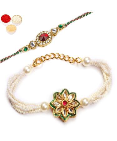 Ghasitaram Gifts Rakhis Online - Rakhi for Brother-T-13 Bhaiya Bhabhi Rakhi Rakhi Set only