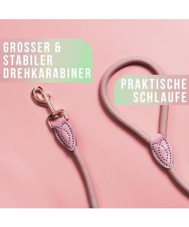 Ne & No Touleine Training Leash for Large Dogs - 1.7m Hand Loop Braided Rope City Leash in Mauve - Buy Online on GoSupps.com