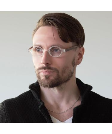 Clear Small Retro Round Reading Glasses for Men & Women - Vintage Style Durable & Comfy - 0.5x Readers Perfect for All Face Shapes - Buy Online on GoSupps.com