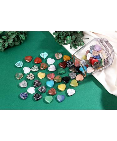 Xiannvxi 80pcs Natural Gemstone Heart Set | Crystal Heart Stones for Love & Chakra | Cute Room Decor - Buy Online on GoSupps.com