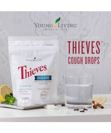 Young Living Thieves Cough Drops - 30 Count | Natural Cough Relief & Throat Irritation | Triple-Action Menthol Flavor - Buy Online on GoSupps.com