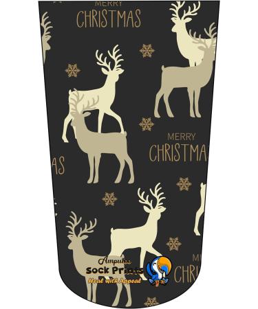 Amputee Stump Sock Reindeer Wallpaper V1 - 3Ply Comfort for Prosthetic Limbs - Buy Online on GoSupps.com