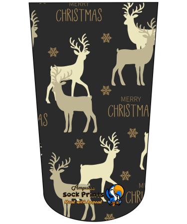 Amputee Stump Sock Reindeer Wallpaper V1 3Ply Stump Sock