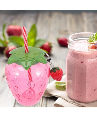 Alipis 4pcs Hawaii Sippy Cup Set - Cartoon Fruit Straw Cups with Strawberry Pendant for Luau Party - Buy Online on GoSupps.com