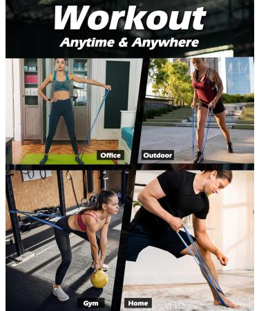 Zacro Resistance Bands Set - Fitness Straps for Yoga Pilates Strength Training & Physiotherapy - Includes Door Anchors - Ideal for Men & Women - Buy Online on GoSupps.com