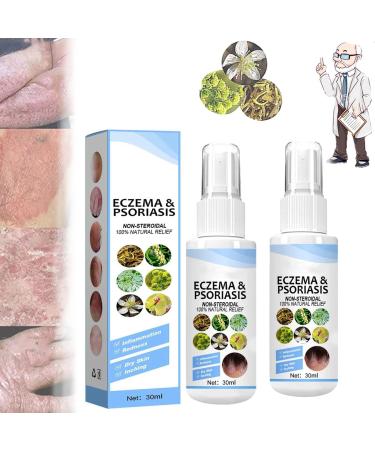LYMARD Meellop Herbal Psoriasis Relief Spray Skin Eczema Relief Spray Eczema Spray Herbal Eczema Relief Spray Eczema Relief Spray Psoriasis Soothing Spray Stops Burning and Itching (2pcs)