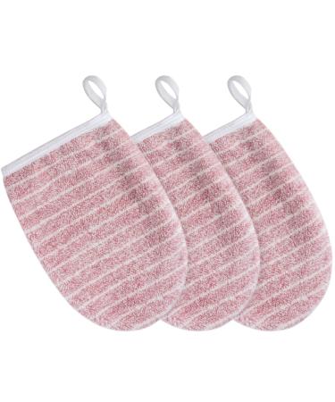 Kinhwa Make-up removal glove super gentle microfiber Slip-up glove reusable facial cleaning and make-up only with water 13cm x 20cm 3 pieces (3 pink) pink 3 pieces (1 Pack)