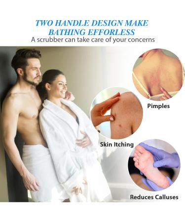 Double-Sided Exfoliating Back Scrubber with Handles for Deep Cleansing - Men and Women - Buy Online on GoSupps.com