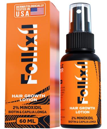 2% Minoxidil for Women Lotion - Extra Biotin  Capilia Longa and Caffeine - 1 Month 2Fl Oz - Hair and Eyebrows Growth Serum - World s Strongest and Safest Hair Growth Minoxidil Cocktail Treatment for Boosting Follicles Lo...