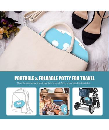 Portable Foldable Potty Seat for Toddler Training - On-The-Go Travel Potty Chair - 15PCS Cleaning Bags - Pink/Blue - Buy Online on GoSupps.com
