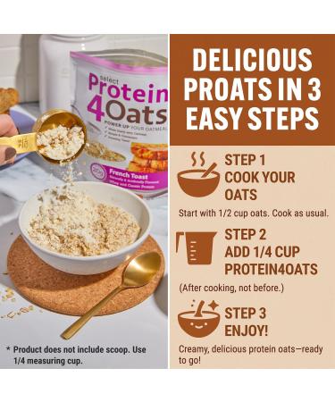 PEScience Protein4Oats, Powder to Make Amazing Tasting Protein Oatmeal, with Whey and Casein, French Toast, 12 Servings French Toast 11 Ounce (Pack of 1) - Buy Online on GoSupps.com