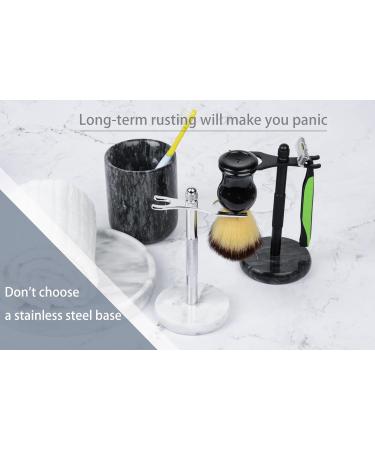 GMYIAK Razor and brush stand razor holder with marble base is more stable the base does not rust and the fitted protective distance protects your worktop a gift (black) - Buy Online on GoSupps.com