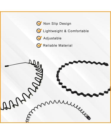 KAC Pack of 6 Unisex Wavy Non-Slip Metal Headbands for Sports, Outdoor, Yoga - Buy Online on GoSupps.com