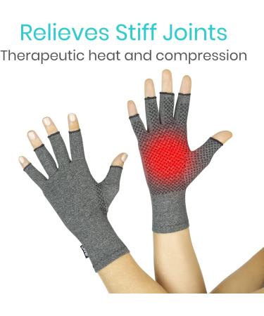 Arthritis Gloves with Grips - Textured Fingerless Compression for Men & Women - Relief for Rheumatoid & Osteoarthritis - Arthritic Joint Pain Relief - Medium Size - Buy Online on GoSupps.com