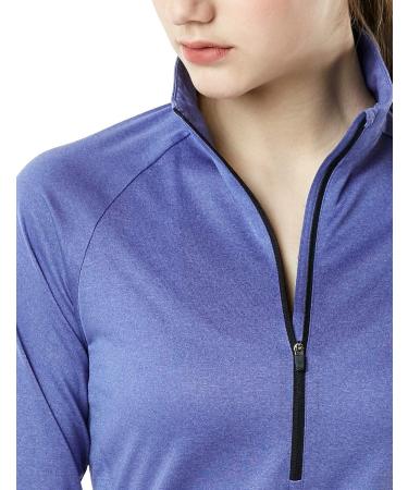 TSLA Women's Quarter Zip Pullover | Quick Dry Long Sleeve Workout Top | Lightweight Athletic T-Shirt | Charcoal Small - Buy Online on GoSupps.com