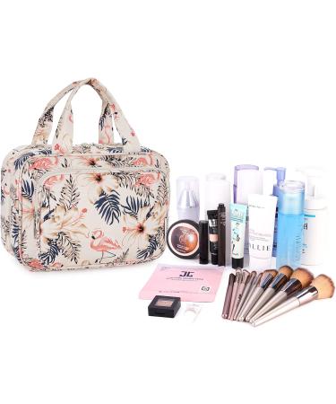 Narwey Hanging Travel Toiletry Bag for Women Wash Bag Cosmetics Makeup Bag Organizer for Travel Size Accessories A-beige Flamingo (Medium) - Buy Online on GoSupps.com