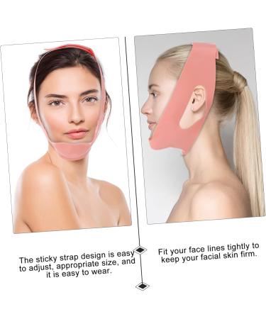 Angoily Silicone Beauty -lifting Artifact Chin Lift Strap Thin Belt Facial Firming Band V Line Belt Anti-aging Facial Silica Gel Pink Small Powder - Buy Online on GoSupps.com