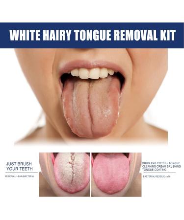 Buy Tongue Brush Set - Ergonomic Handle 2 Pieces Safe Oral Cleaning Gel 50g for Bad Breath - International Shipping Available - Buy Online on GoSupps.com