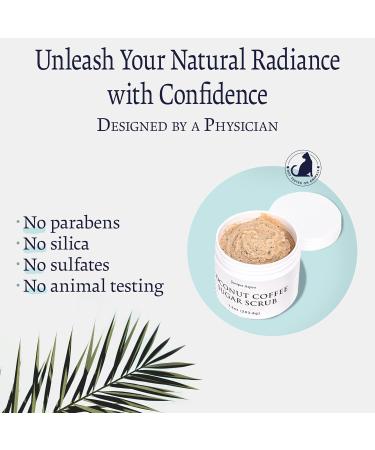 Coconut Coffee Sugar Body Scrub | Exfoliating & Foaming Sugar Scrub for Soft Skin | Moisturizing Body Hands & Feet Scrub with Oatmeal Extract - Buy Online on GoSupps.com