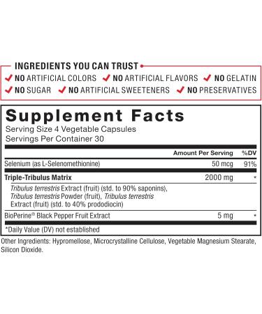 Force Factor Tribulus Terrestris Max for Men Testosterone Booster and Male Vitality Supplement for Superior Absorption 2000mg 120 Capsules Unflavored 120 Count (Pack of 1) - Buy Online on GoSupps.com