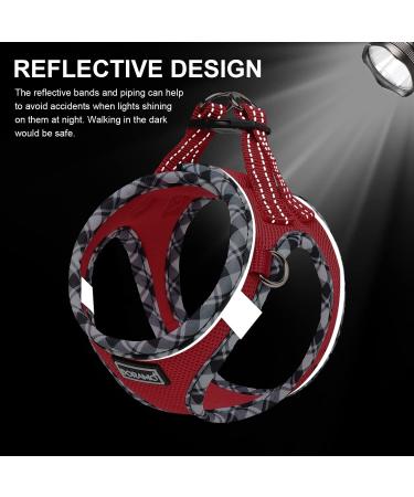 Doramio Dog Harness for Small Dogs | Reflective Breathable & Safe | Includes Leash | Perfect for Cats | Size L - Red - Buy Online on GoSupps.com