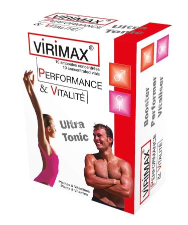 NUTRIGÉE - Virimax Ultra Tonic - Vitalises, Boosts & Promotes the Performance of the Organism, Reduces Fatigue - Natural Formula - 1 Socket/Day - 10 Ampoules - 10 Day Program - Made in France