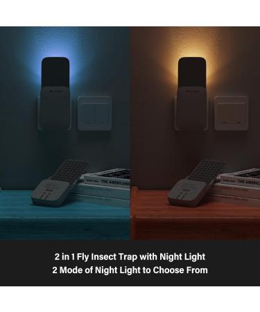 Mosalogic Plug-in Flying Insect Trap - Indoor Mosquito Killer with UV Attractant & Night Light - Gnat, Moth, Fly Catcher for Home & Office (1 Pack, White) - Buy Online on GoSupps.com