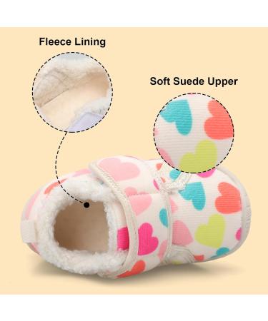 JOINFREE Baby Girl Anti-Slip Plush First Walking Shoes - Cozy Toddlers Slipper Shoes 2.5/3 UK - Pink - Buy Online on GoSupps.com