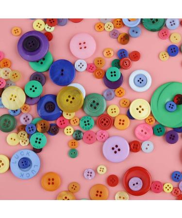 Greentime Mixed Color Round Resin Buttons - 600-700 PCS Assorted Sizes for Crafts & Sewing DIY - Rainbow Handmade Ornament Buttons - Buy Online on GoSupps.com