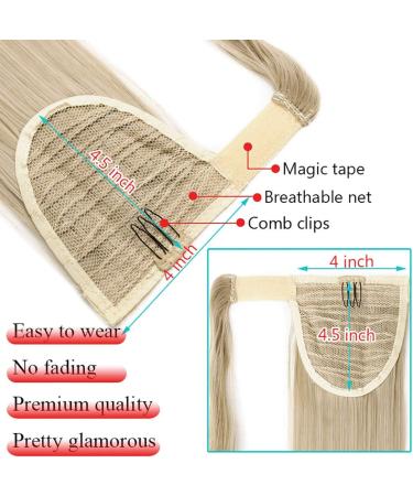 S-noilite Trendy 23 Straight Wrap Around Ponytail Clip in Hair Extension - Dark Blonde/Bleach Blonde Mix, 23 Inch - Buy Online on GoSupps.com