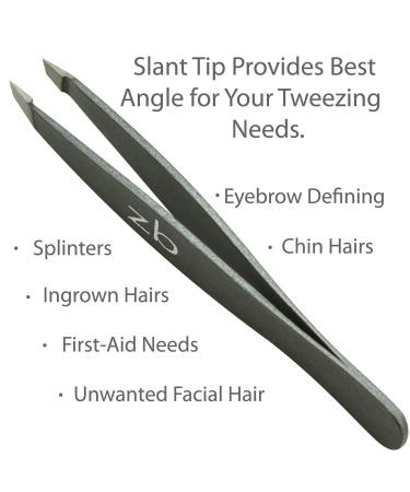 Zizzili Basics Tweezers - Surgical Grade Slant and Pointed Tweezer Bundle for Precision Hair Removal - Buy Online on GoSupps.com