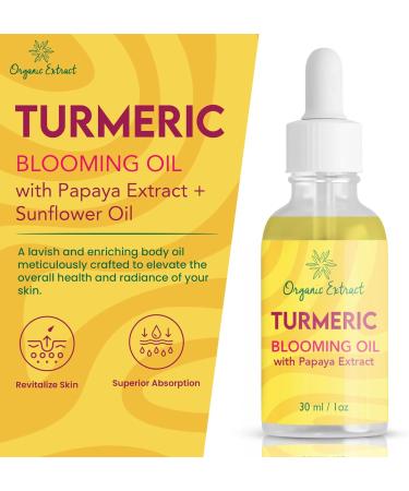 Organic Turmeric Body Oil 1 fl oz / 30 ml | Skin Brightening Essential Oil | Non-Greasy & Ultra-Hydrating Serum | Fights Acne & Evens Tone - Buy Online on GoSupps.com