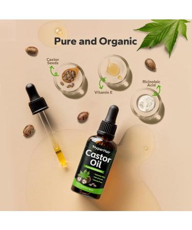 Organic Castor Oil 2 Fl Oz - Hair Growth Eyelash & Eyebrow Enhancer Essential & Massage Oil for Nourishing & Moisturizing - Buy Online on GoSupps.com