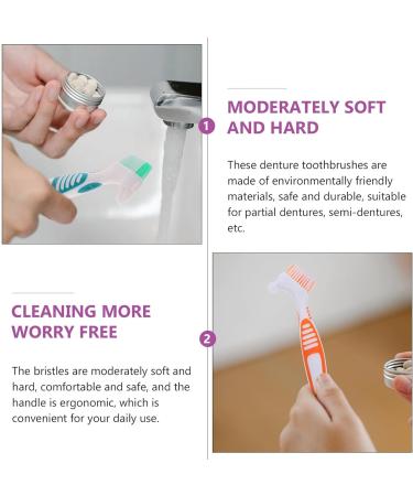Healvian Double-Sided Toothbrush for Dentures - 20 STK Prosthesis Cleaning Brush - Effective False Teeth Care Tool - Buy Online on GoSupps.com