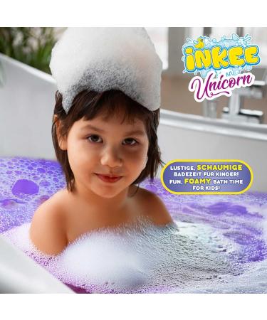 INKEE Bubble Bath Liquid Unicorn | Bath Additive for Kids Bubble Bath for Kids with Calendula Extract and Grape Iced Tea Flavor 15 x 40g - Buy Online on GoSupps.com