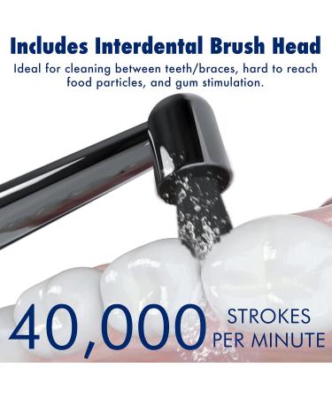 Sonic-FX Solo Electric Toothbrush + 10 Brush Heads | Interdental Charcoal Bristles | Rechargeable Base | 3 Modes | Smart Timer | 2 Months Use | Black (8 Pack) - Buy Online on GoSupps.com