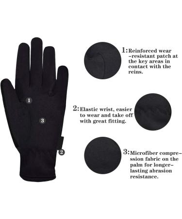 ChinFun Kids Horse Riding Gloves - Black, Size M (Age 8-10) - Equestrian Outdoor Mitts for Boys & Girls - Buy Online on GoSupps.com